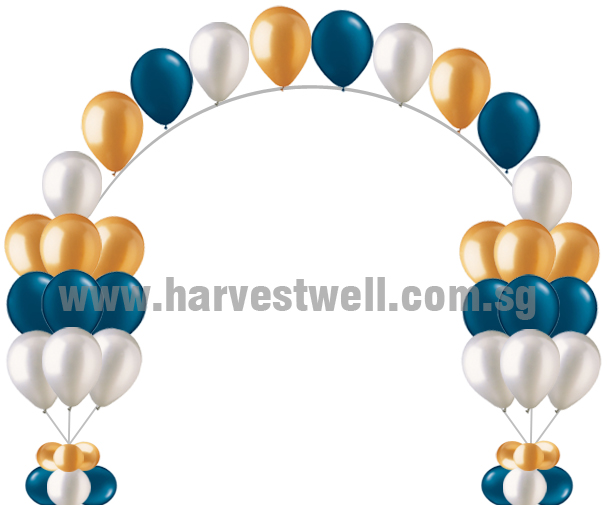 Helium Balloon Column with String Arch